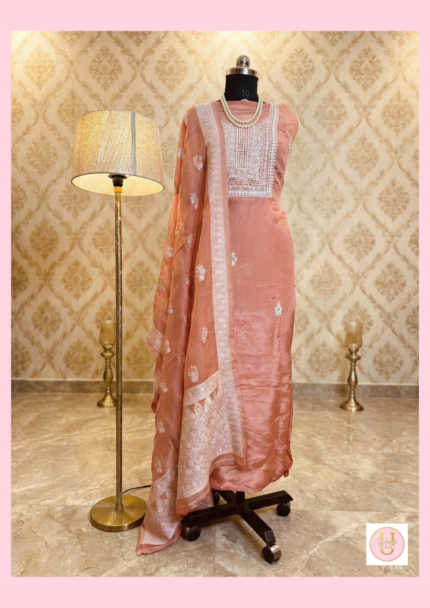Noor Embroidered Dress Set – Blush Rose