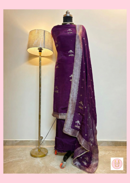 Aarzoo Embroidered Dress Set – Royal Plum