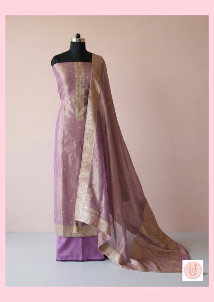 Lilac Zari Grace Silk Suit Set